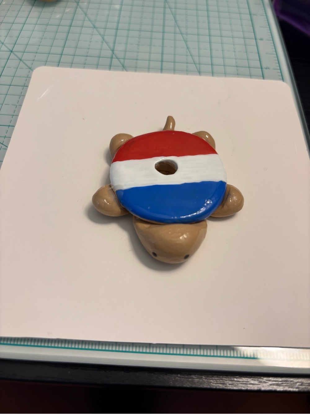 Patriotic handmade clay turtle💙❤️🤍✨ - Picture 2 of 4